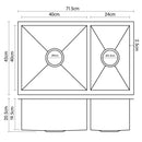 304 Stainless Steel Sink - 715 x 450mm