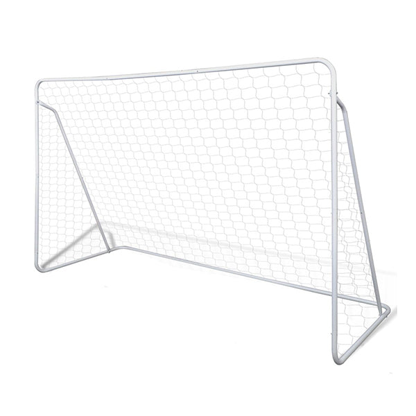 Soccer Goal Post Net Set Steel 240 X 90 X 150 Cm