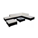 8 Piece Garden Lounge Set With Cushions Poly Rattan Black