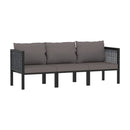 3 Seater Sofa With Cushions Anthracite Poly Rattan