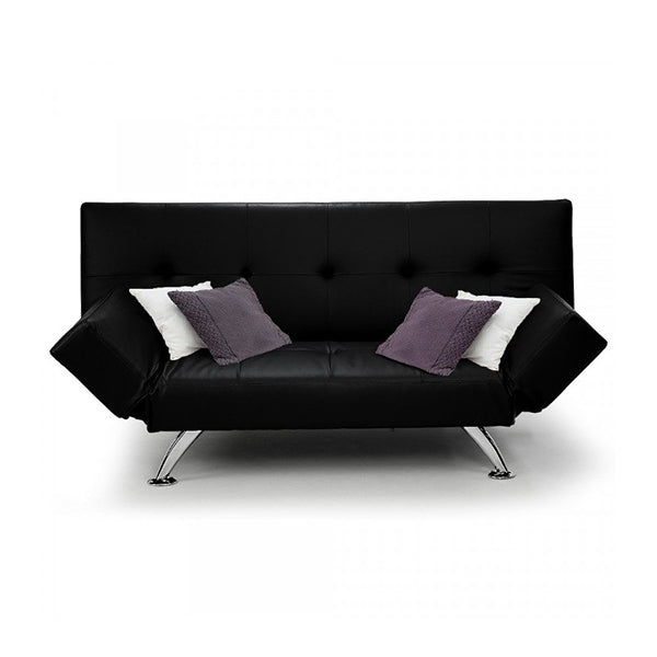 3 Seater Pu Leather Sofa Bed Lounge Black