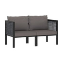 2 Seater Sofa With Cushions Anthracite Poly Rattan