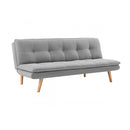 3 Seater Linen Couch Sofa Bed Lounge Futon Light Grey