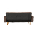 3 Seater Linen Fabric Sofa Bed Couch Armrest Futon Brown