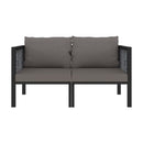 2 Seater Sofa With Cushions Anthracite Poly Rattan