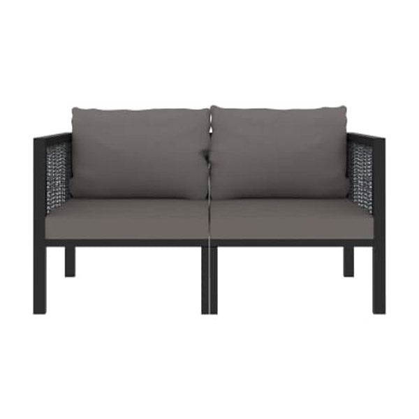 2 Seater Sofa With Cushions Anthracite Poly Rattan