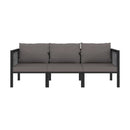 3 Seater Sofa With Cushions Anthracite Poly Rattan