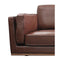 3 Seater Faux Sofa Brown Lounge Set With Wooden Frame