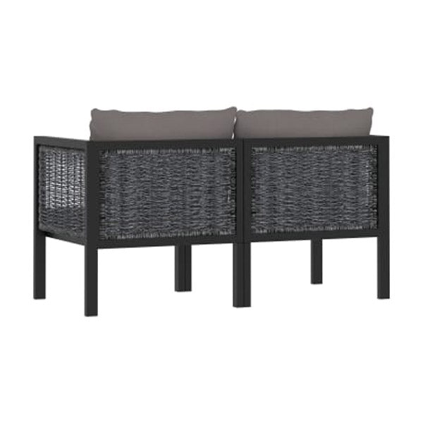 2 Seater Sofa With Cushions Anthracite Poly Rattan