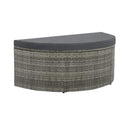2 Seater Garden Sofa With Cushions And Parasol Grey Poly Rattan