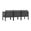 3 Seater Sofa With Cushions Anthracite Poly Rattan