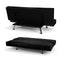 3 Seater Pu Leather Sofa Bed Lounge Black