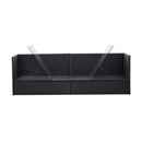 Outdoor Sofa With Cushion And Pillow Poly Rattan Black