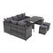 Outdoor Furniture Dining Sofa Set Wicker 9 Seater Storage Cover