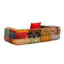2 Seater Modular Sofa With Armrests Fabric Patchwork