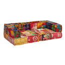 2 Seater Modular Sofa With Armrests Fabric Patchwork