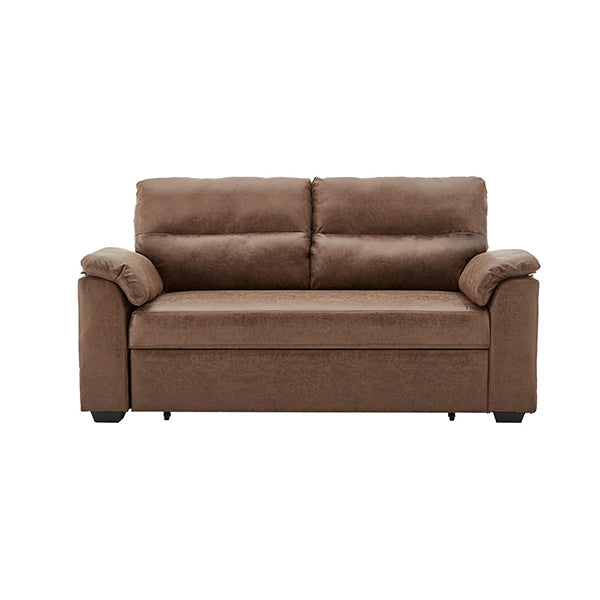Distressed Fabric Sofa Bed Furniture Lounge Suite Brown