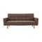 3 Seater Linen Fabric Sofa Bed Couch Armrest Futon Brown