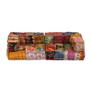2 Seater Modular Sofa With Armrests Fabric Patchwork
