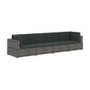 4 Piece Garden Sofa Set With Cushions Poly Rattan Grey