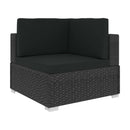 3 Piece Garden Sofa Set With Cushions Poly Rattan Black