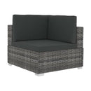 3 Piece Garden Sofa Set With Cushions Poly Rattan Grey