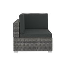 3 Piece Garden Sofa Set With Cushions Poly Rattan Grey