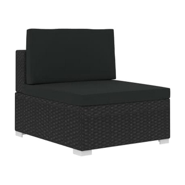 4 Piece Garden Sofa Set With Cushions Poly Rattan Black