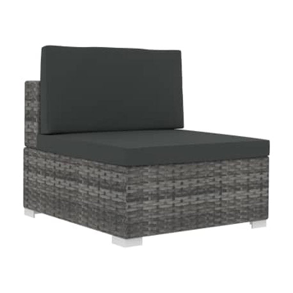 3 Piece Garden Sofa Set With Cushions Poly Rattan Grey