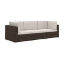 3 Piece Garden Sofa Set With Cushions Poly Rattan