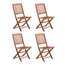 5 Piece Folding Outdoor Dining Set Solid Acacia Weather Resistant Wood