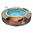 Spa Surround Grey Poly Rattan