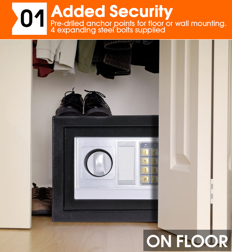 20L Electronic Safe Digital Security Box Home Office Cash Deposit Password