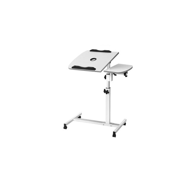 Rotating Mobile Laptop Adjustable Desk with USB Cooler White