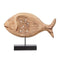 Wooden Fish Statue On Stand Natural And Black 54Cm