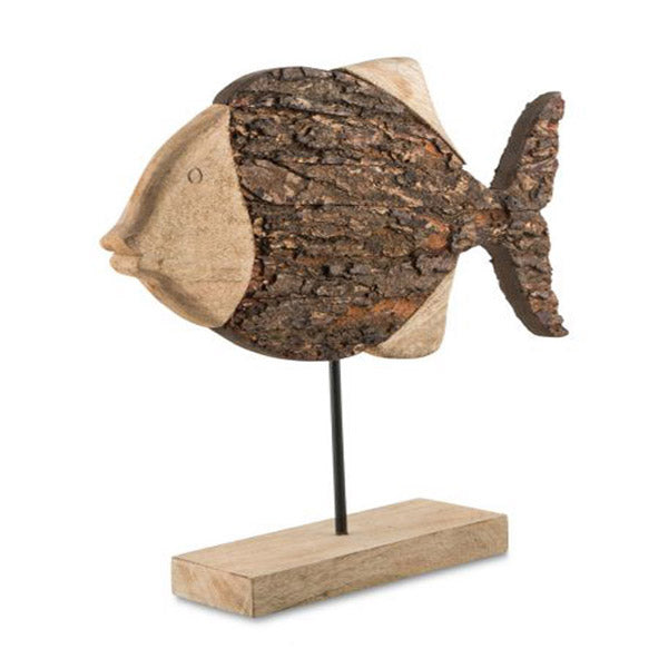 Round Fish Statue Mango Wood 43X9X42Cm