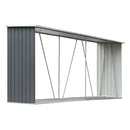 Garden Log Storage Shed Galvanised Steel Grey