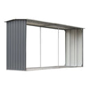 Garden Log Storage Shed Galvanised Steel Grey