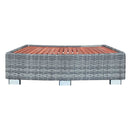 Spa Step Grey Poly Rattan 92X45X25 Cm