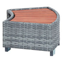 Spa Step Grey Poly Rattan 92X45X25 Cm