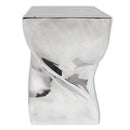 Stool Or Side Table Twisted Shape Aluminium Silver