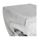 Stool Or Side Table Twisted Shape Aluminium Silver
