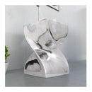 Stool Or Side Table Twisted Shape Aluminium Silver