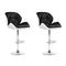 2X Kitchen Bar Stools Swivel Bar Stool Chairs Leather Gas Lift Black