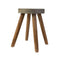 Concrete Stool With Solid Wood Legs Grey 32X32X42Cm