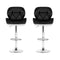 2X Kitchen Bar Stools Swivel Bar Stool Chairs Leather Gas Lift Black