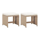 Garden Stools 2 Pcs With Cushions Poly Rattan