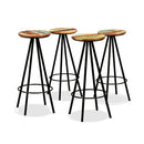 Bar Stools 4 Pcs Solid Reclaimed Wood And Steel