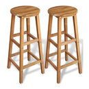 Bar Chairs 2 Pcs Solid Acacia Wood 34X34X76 Cm