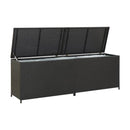 Garden Storage Box Poly Rattan 200X50X60 Cm Black